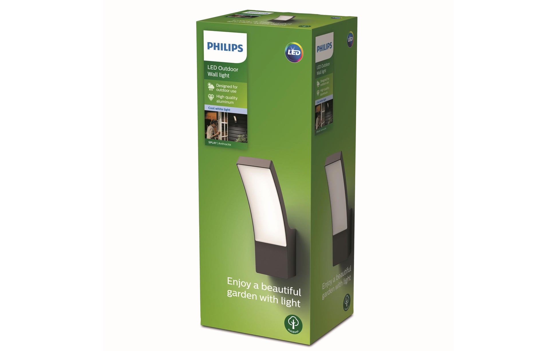 Philips by Signify Philips Aussenwandleuchte – 1'200 lm, 12 W – Neutralweiss, 4000 K – IP44 – Netzbetrieb – Anthrazit, Aluminium