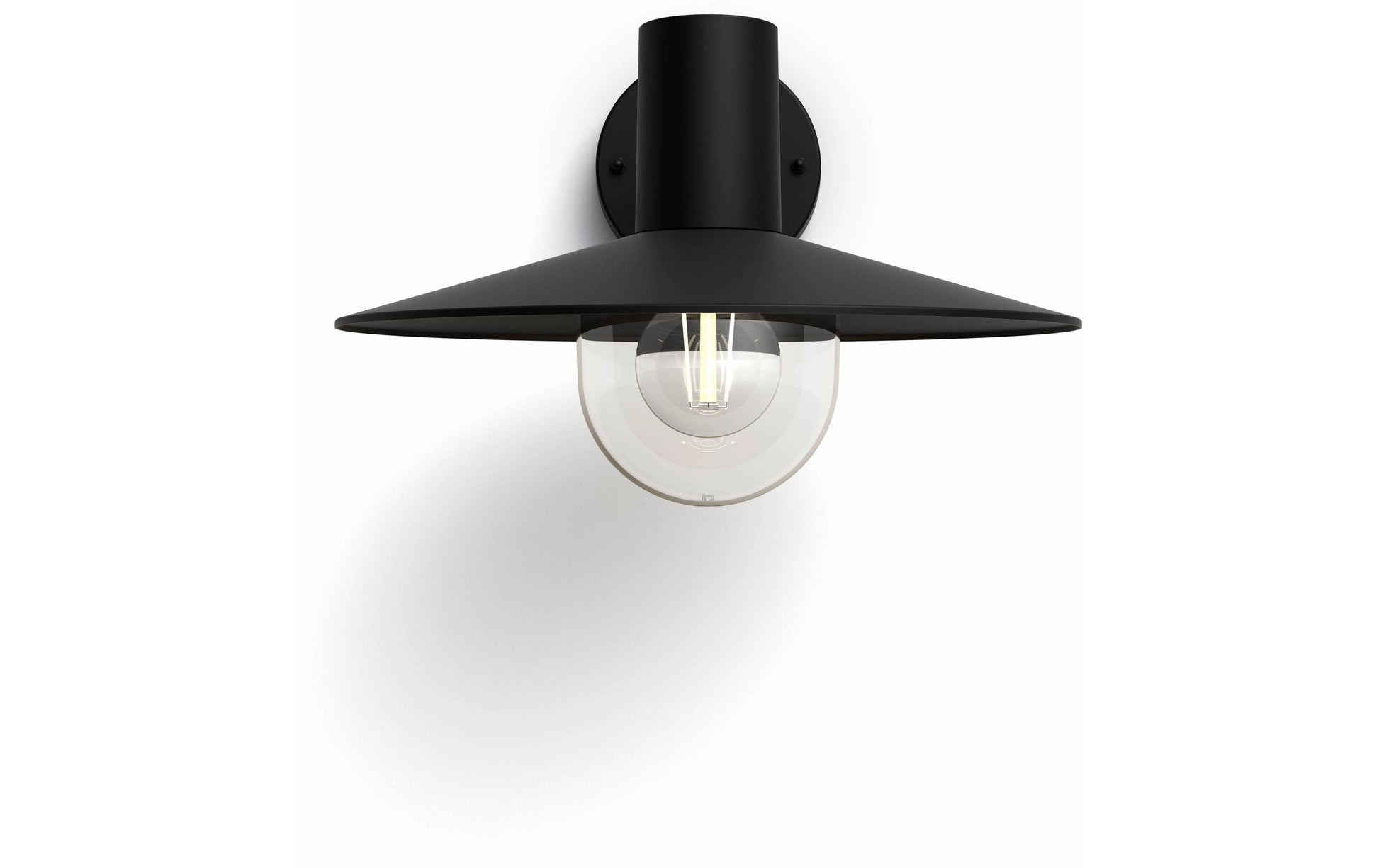 Philips by Signify Philips Aussenwandleuchte Skua – 30×21,8 cm, 42 W, IP44, Netzbetrieb, dimmbar, Schwarz, Aluminium