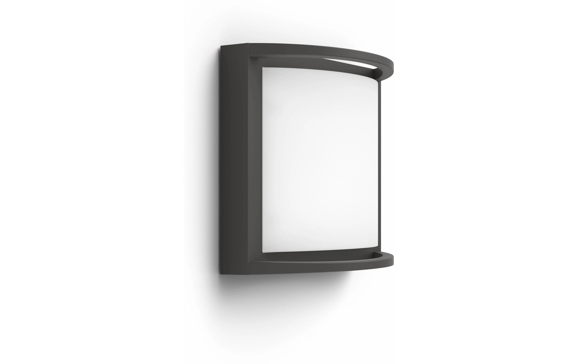 Philips by Signify Philips Aussenwandleuchte – 1200 lm, 12 W, Warmweiss, 2700 K, IP44, Netzbetrieb, Anthrazit, Aluminium