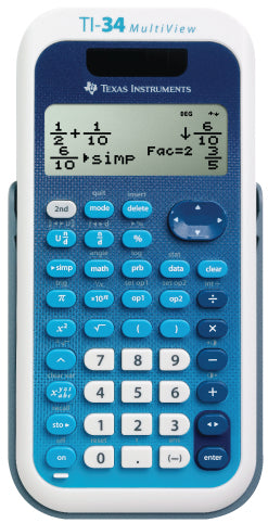 Texas Instruments Taschenrechner TI-34 MultiView – 16-stellig, 4-zeiliges LCD, Solar + Batterie, 84×169×20 mm