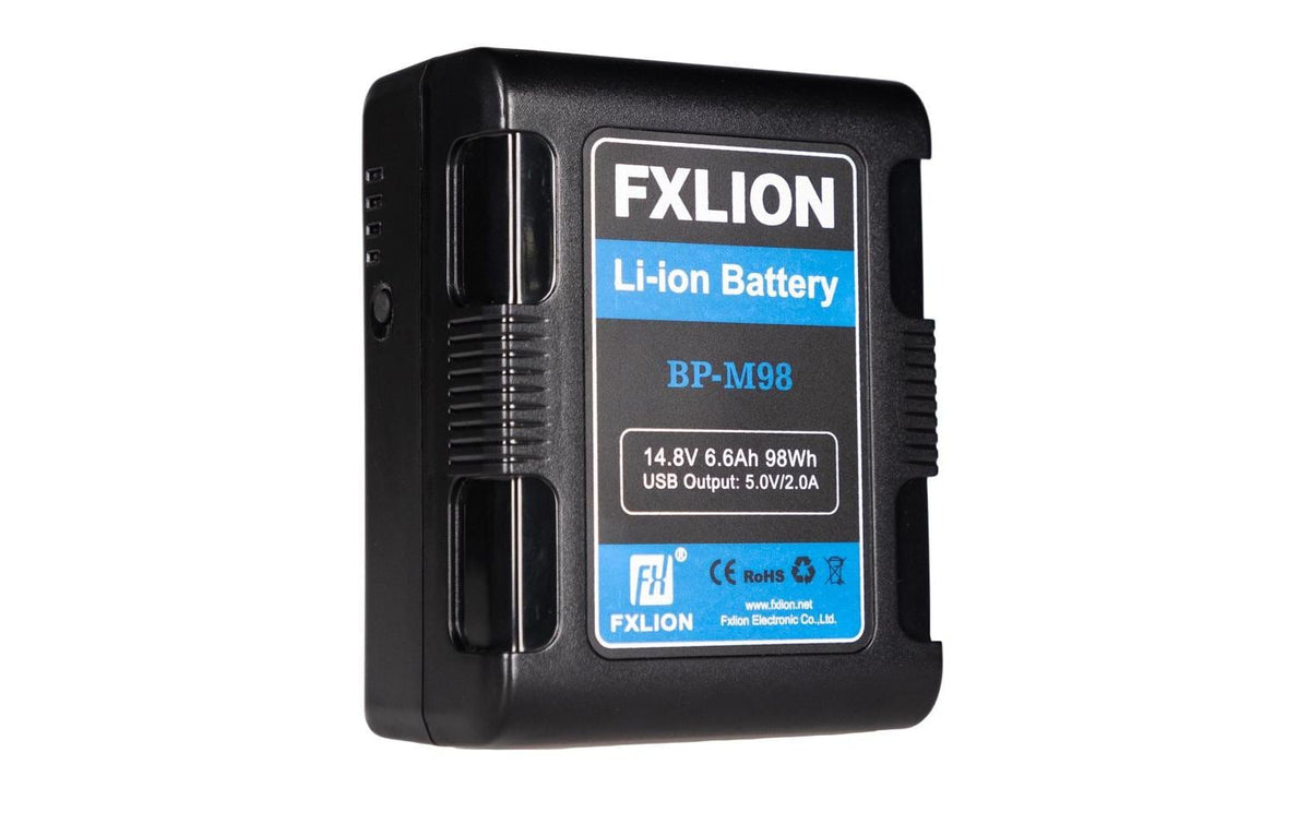 Fxlion Square BP-M98 V-Mount Akku – 6600 mAh (98 Wh), 14,8 V, 7 A – für Camcorder