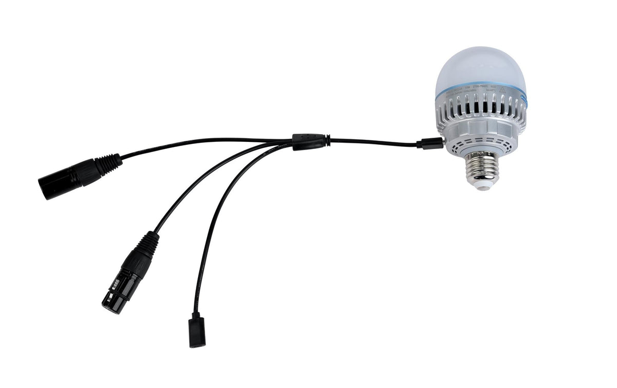 Nanlite CB-DMX-USBC-1/3 Kabelsplitter – 3-fach USB-C/XLR (M/W) – für PavoTube T8-7X LED Pixel Tube – Schwarz