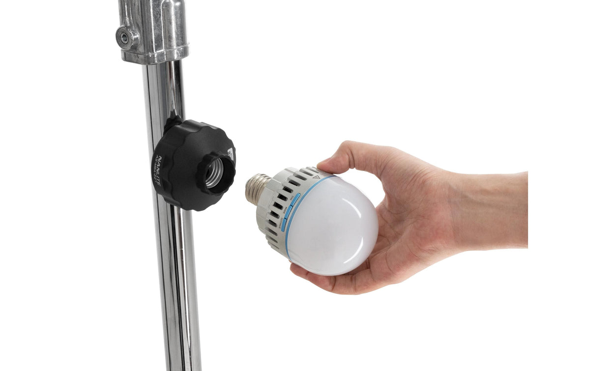 Nanlite AS-MBA-E27 – Magnetischer Sockel für PavoBulb 10C, Schwarz, 120 mm × 120 mm × 5 mm