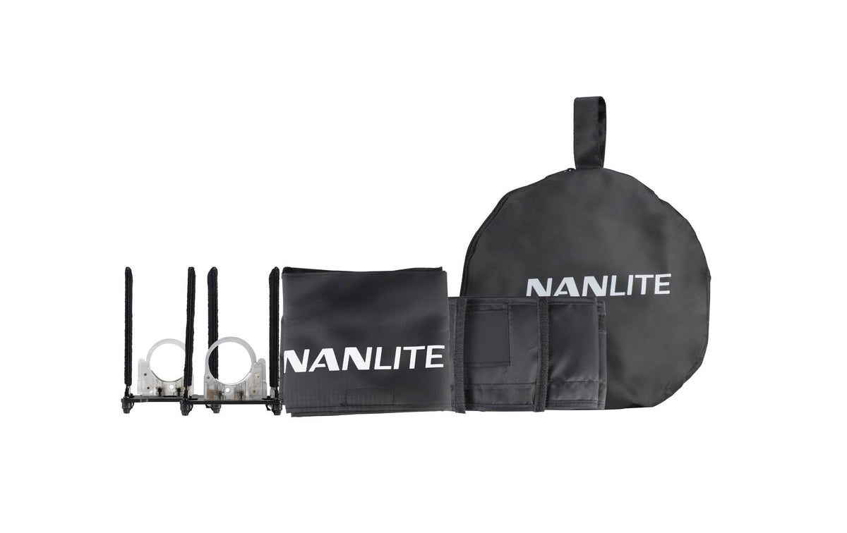 Nanlite BD-PT15C+EC – Barndoor mit Richtgitter, Diffusor, für PavoTube 15C, Schwarz
