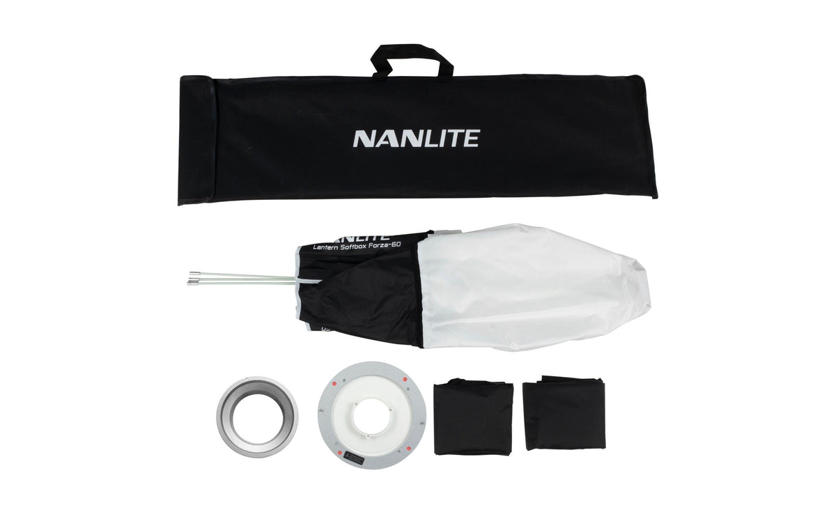 Nanlite LT-FMM-60 Laternen-Softbox – Ø 450 mm – für Forza 60 – Schwarz/Weiss
