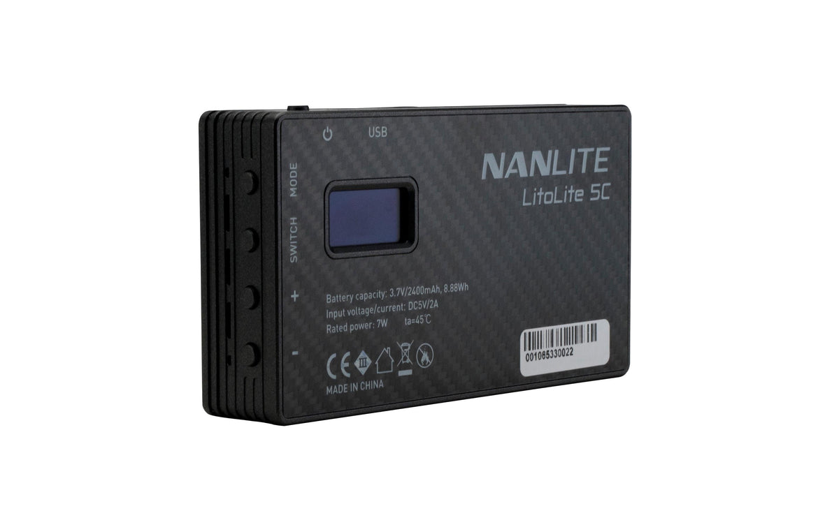 Nanlite LitoLite 5C Streaming-Licht – 2496 lx, 2700–7500 K, CRI 95, Akku