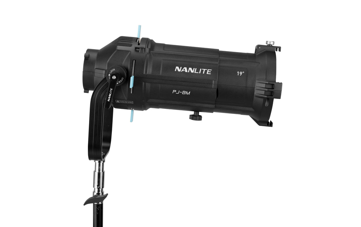 Nanlite PJ-BM-19 Projektionsaufsatz – 19° Bowens-Mount – für Forza 200, 300 II, 300B I usw. – Schwarz