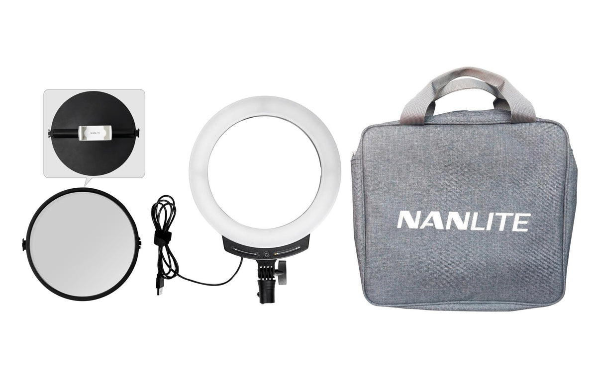 Nanlite Halo 10B Ringleuchte – 25,4 cm, 9,6 W, 2700–6500 K, CRI 95 – Schwarz