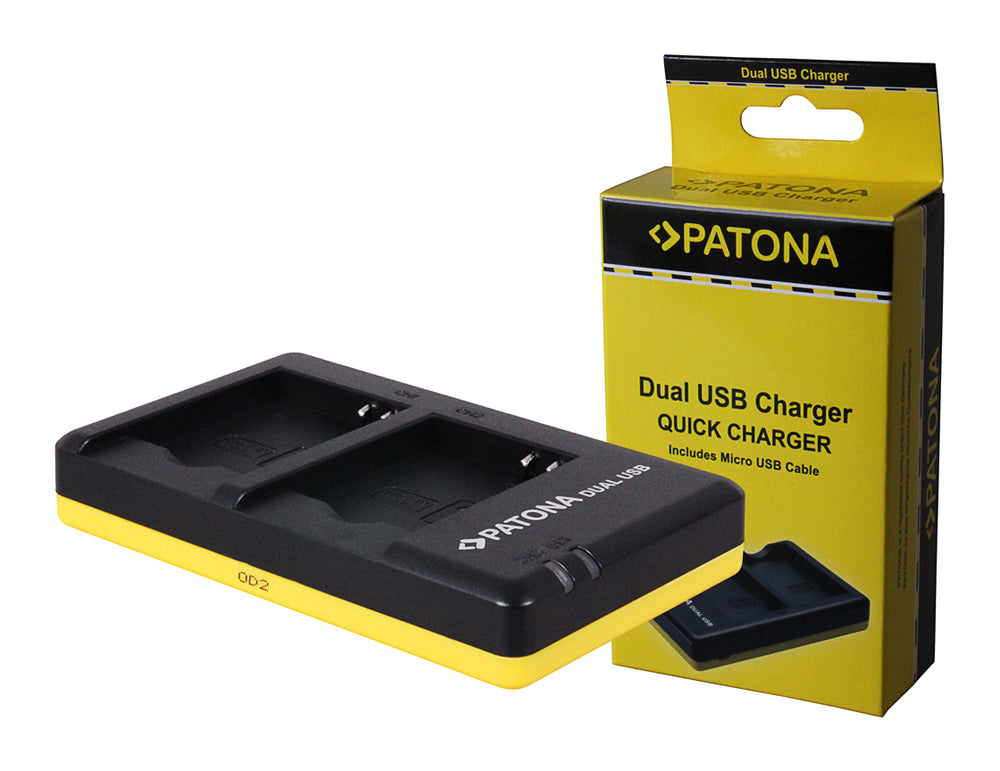 PATONA DMW-BCM13 Akkuladegerät – für Panasonic DMC-ZS30, DMC-TZ40, DMC-TZ41 und andere – 2-fach, USB