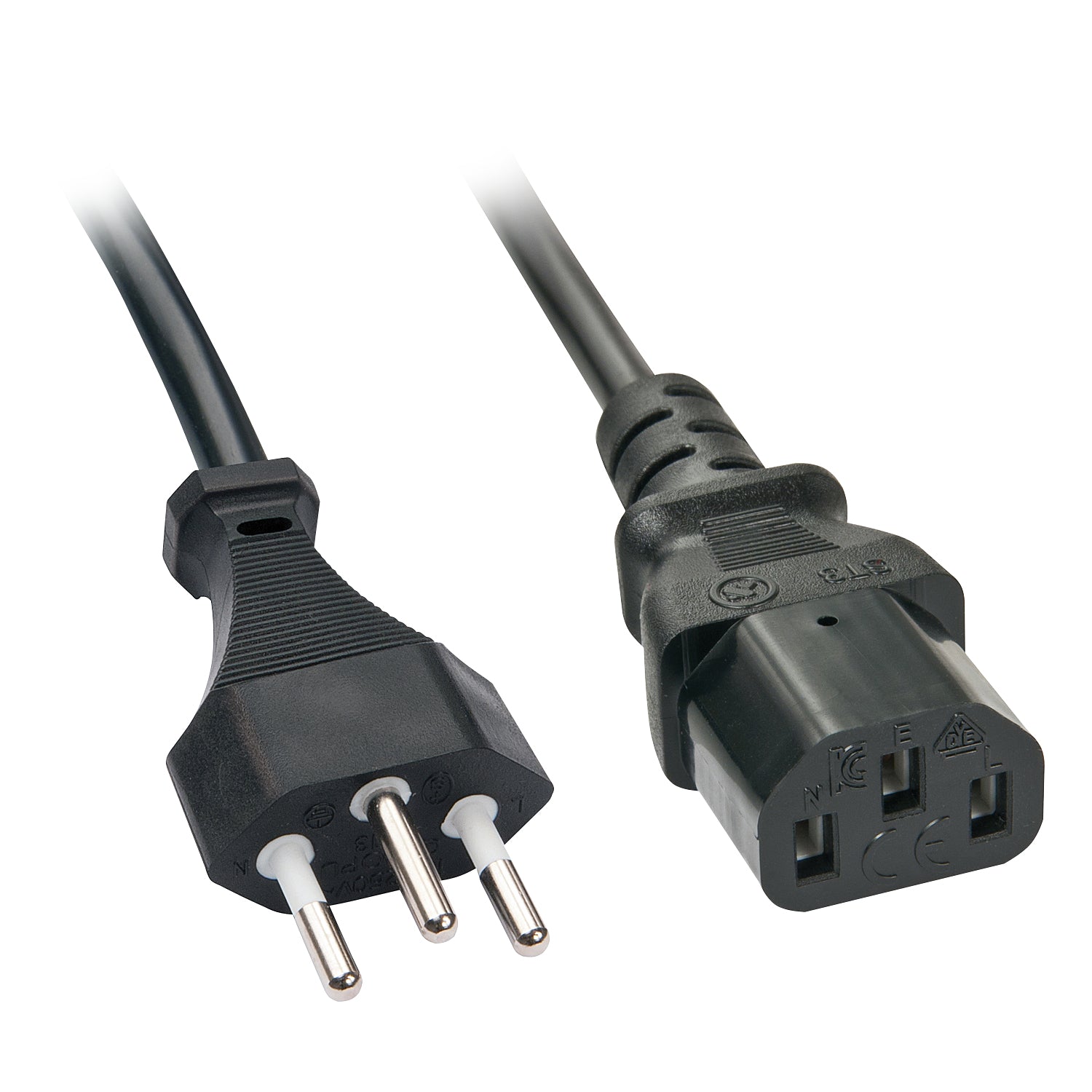 Lindy Netzkabel, Typ J auf IEC C13, 3 m, Schwarz