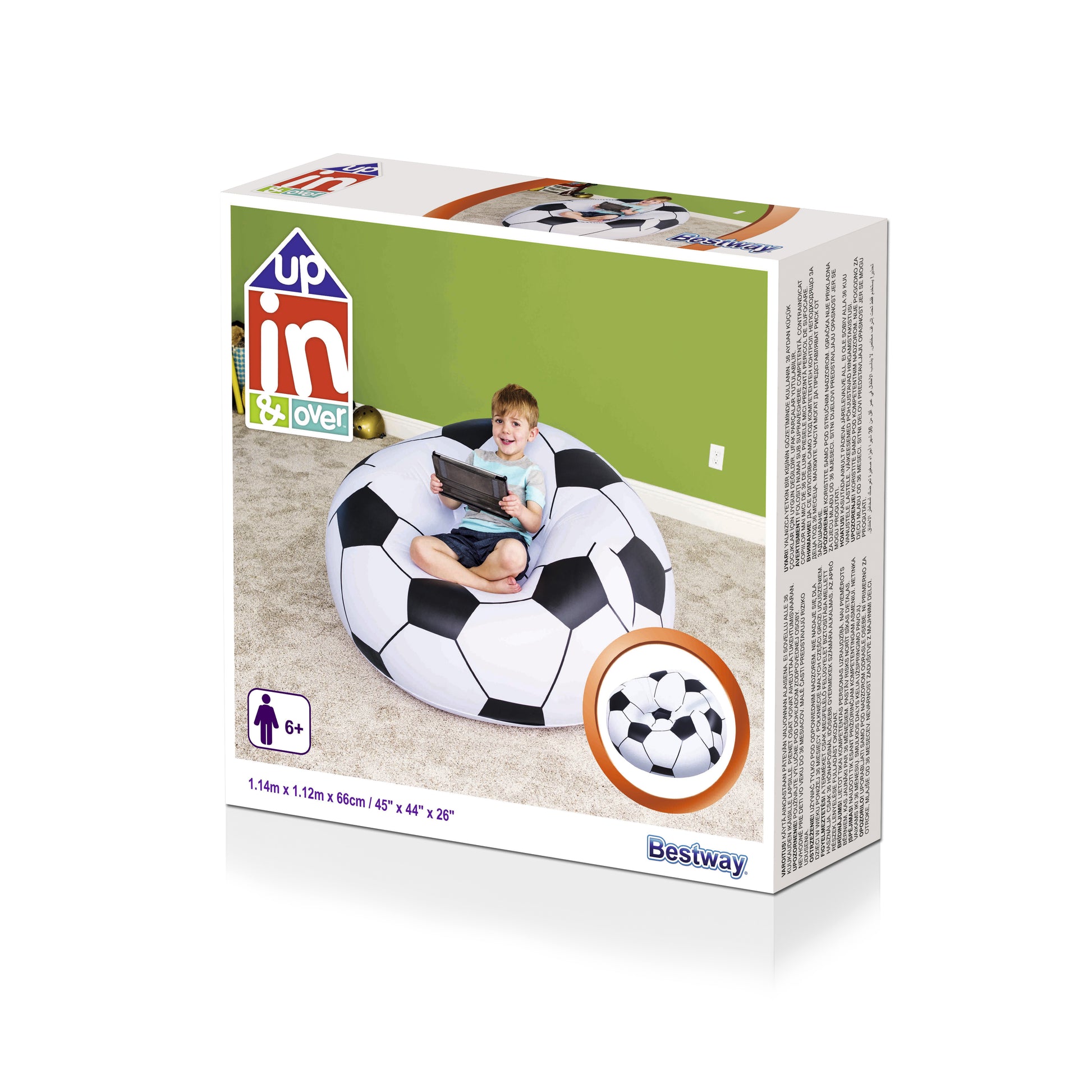 Bestway Kinderstuhl 75010 – 114 × 112 × 71 cm – Vinyl – Schwarz/Weiss