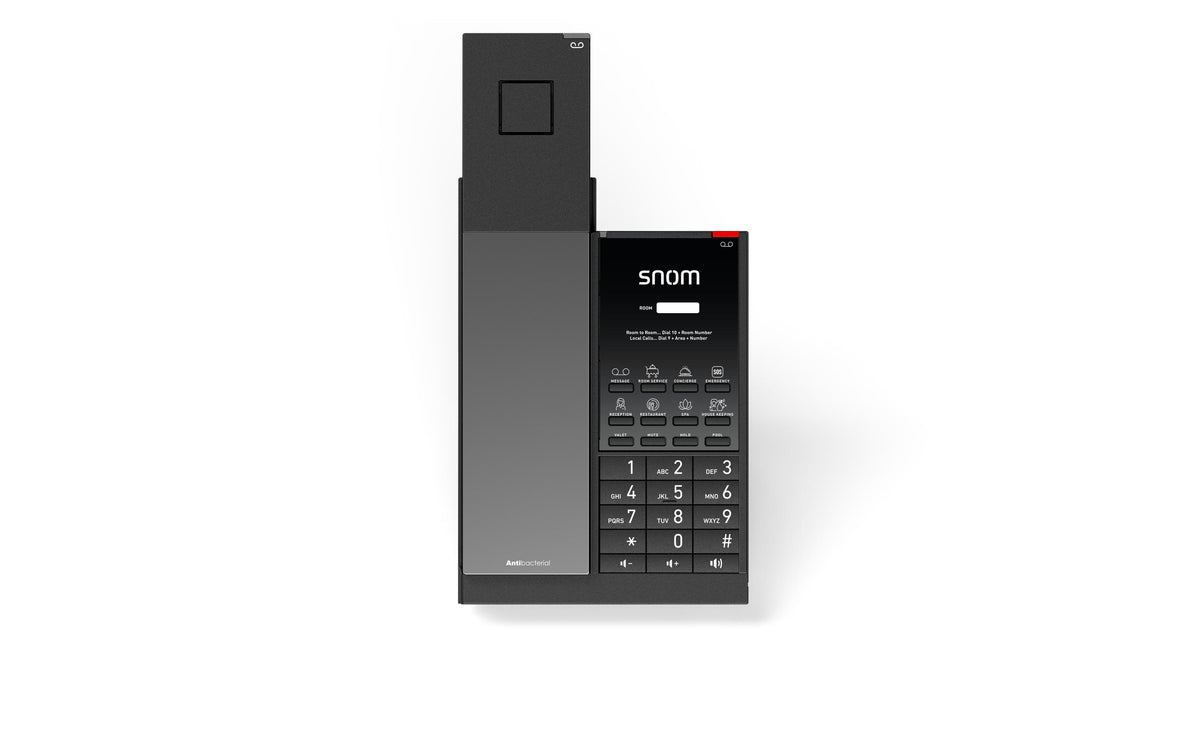 Snom HD351A – WLAN-Telefon (Handgerät), mit DECT-Ladestation, DECT, Schwarz