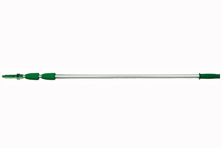 Unger Wischerstiel OPTI LOC – 9 m – Aluminium/Kunststoff – 3-teilig, Sicherheitskonus – grün/silber