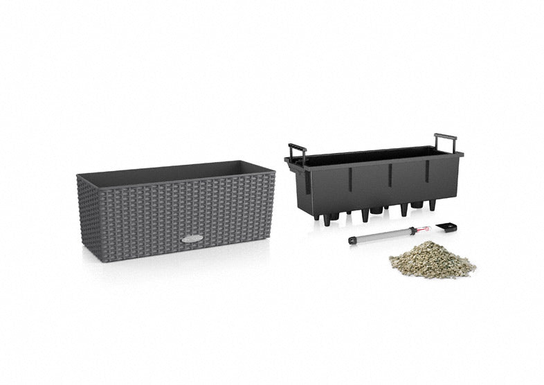 LECHUZA Balconera Cottage 50 Pflanzgefäss – 50 × 19 × 19 cm, 8 l, wandmontiert – Kunststoff, weiss