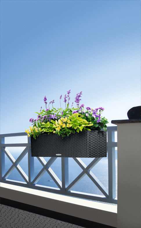 LECHUZA Balconera Cottage 80 Pflanzgefäss – 79 × 19 × 19 cm – Kunststoff, weiss