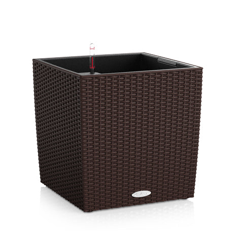 LECHUZA Topfpflanzer – 30 × 30 × 30 cm – Kunststoff, Braun, 1 Stück