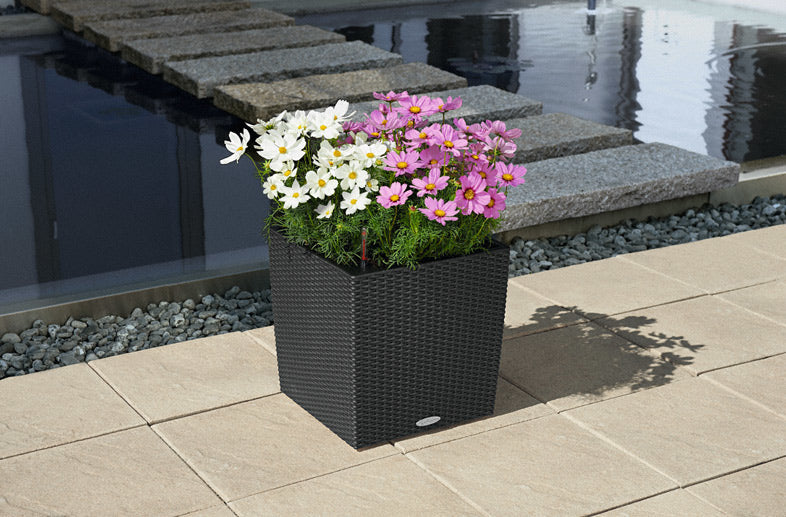 LECHUZA Topfpflanzer – 40 × 40 × 40 cm, 31 l – Kunststoff, Granit