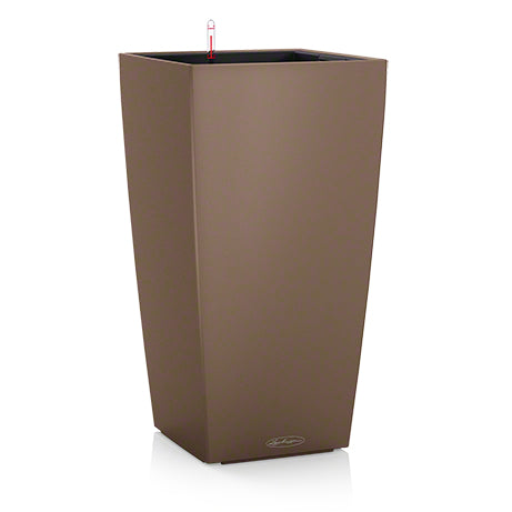 LECHUZA Cubico Color Topfpflanzer – 30 × 30 × 56 cm – Kunststoff, braun