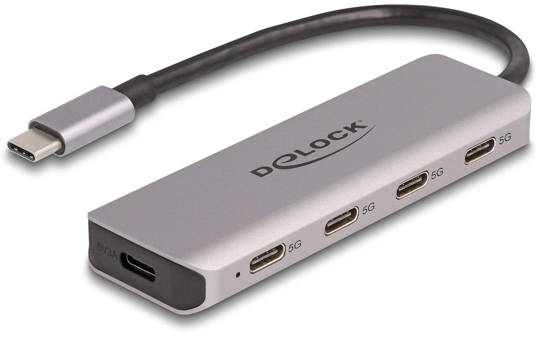 DeLOCK USB-Hub – USB-C, 4× USB, für Windows/Mac/Linux