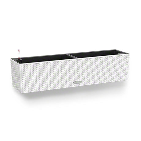 LECHUZA Balconera Cottage 80 Pflanzgefäss – 79 × 19 × 19 cm – Kunststoff, weiss