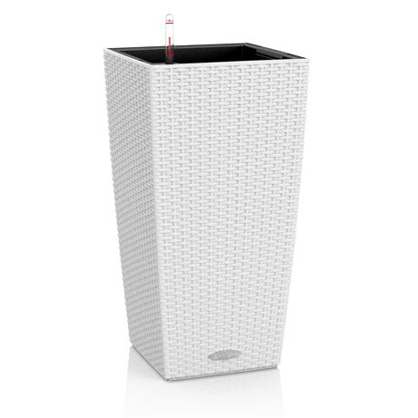 LECHUZA Cubico Topfpflanzer – 30 × 30 × 56 cm – Kunststoff, weiss