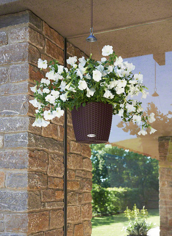 LECHUZA Nido Cottage Korb-Pflanzer – Ø 27 × 23 cm – Kunststoff, braun
