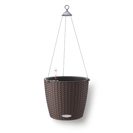 LECHUZA Nido Cottage Korb-Pflanzer – Ø 27 × 23 cm – Kunststoff, braun