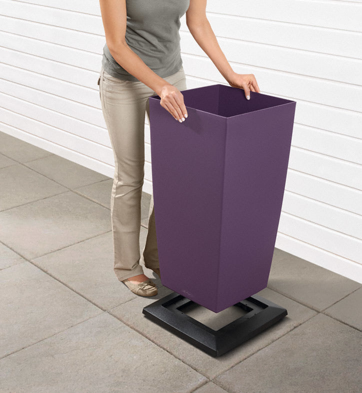 LECHUZA Blumenkübeluntersetzer – für Cubico 40 – Kunststoff, Anthrazit