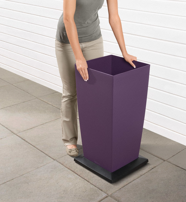 LECHUZA Blumenkübeluntersetzer – für Cubico 40 – Kunststoff, Anthrazit