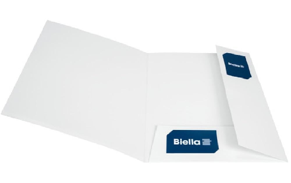 Biella Konferenzmappe – 22,5 × 31,5 cm, mit Fronttasche, Karton, Weiss