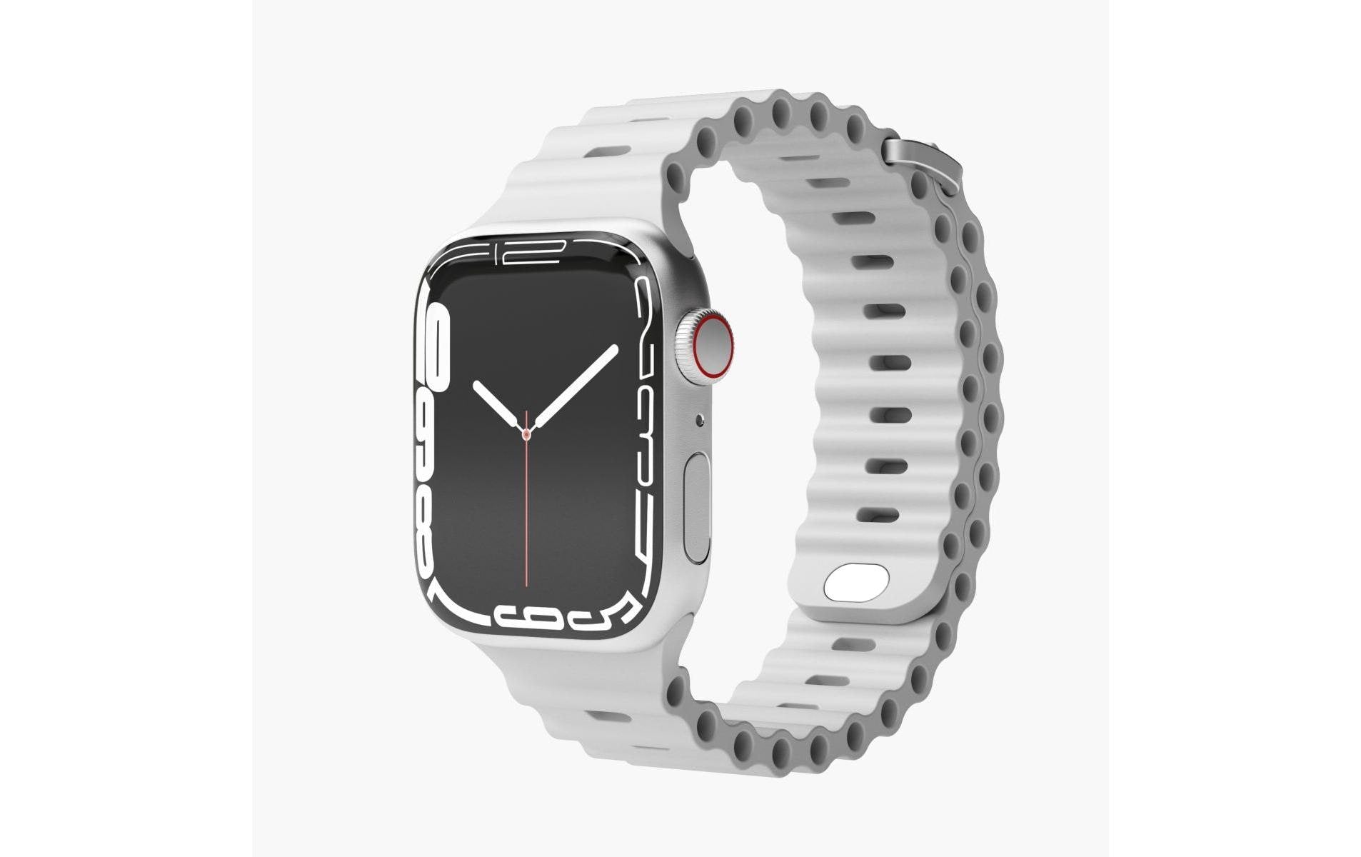 Vonmählen Wave Band 2 – Armband – für Apple Watch (diverse Grössen), Hellgrau, Elastomer (TPR)