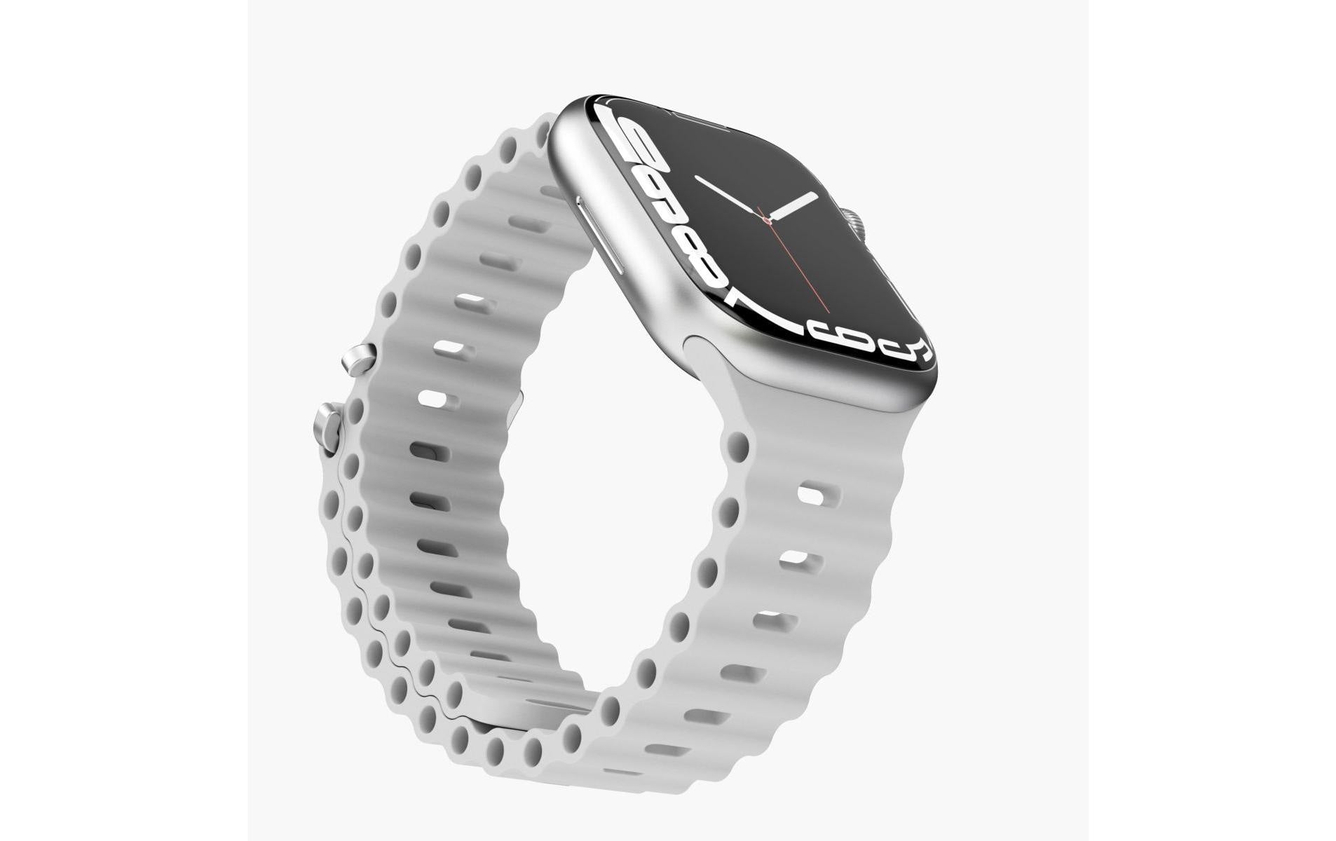 Vonmählen Wave Band 2 – Armband – für Apple Watch (diverse Grössen), Hellgrau, Elastomer (TPR)
