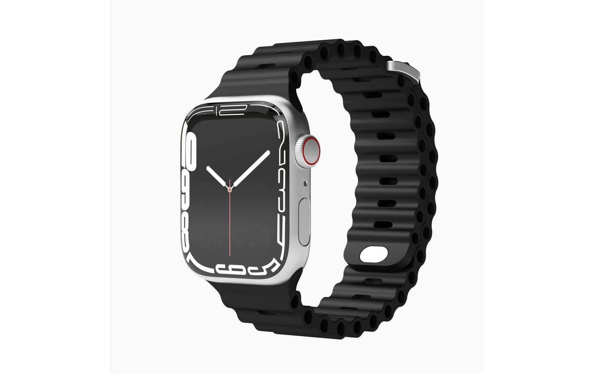 Vonmählen Wave Band – Armband – für Apple Watch (diverse Grössen), Schwarz, Elastomer (TPR)