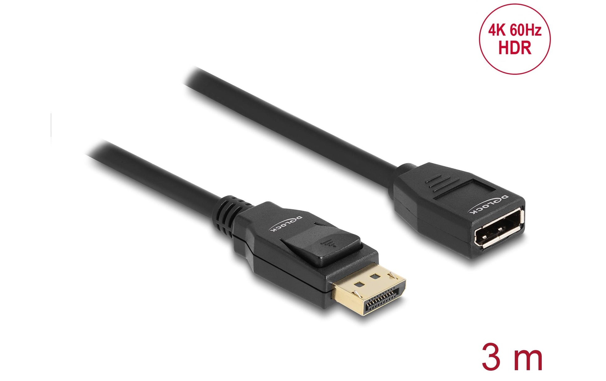 DeLOCK DisplayPort Verlängerung DP 1.2 4K 60 Hz – 3 m