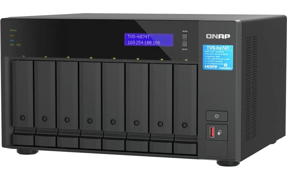 QNAP TVS-H 874T-I7-32G Speichergerät – 32 GB RAM, 2× 2,5 GBE, 8-Bay