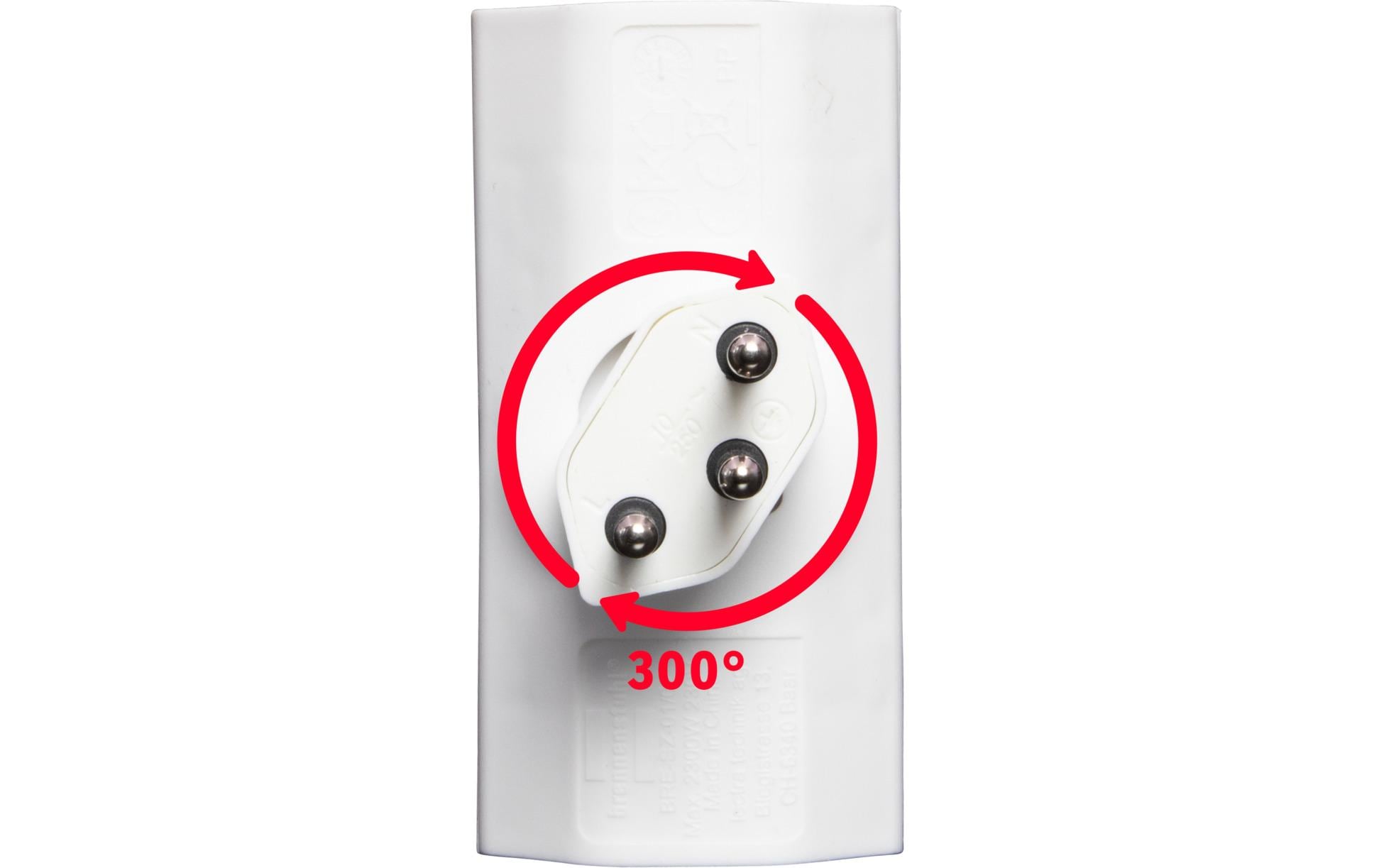 Brennenstuhl Adapterkabel, 2×T13, Eingang T12, drehbar 300°, 42×65×85 mm – weiss