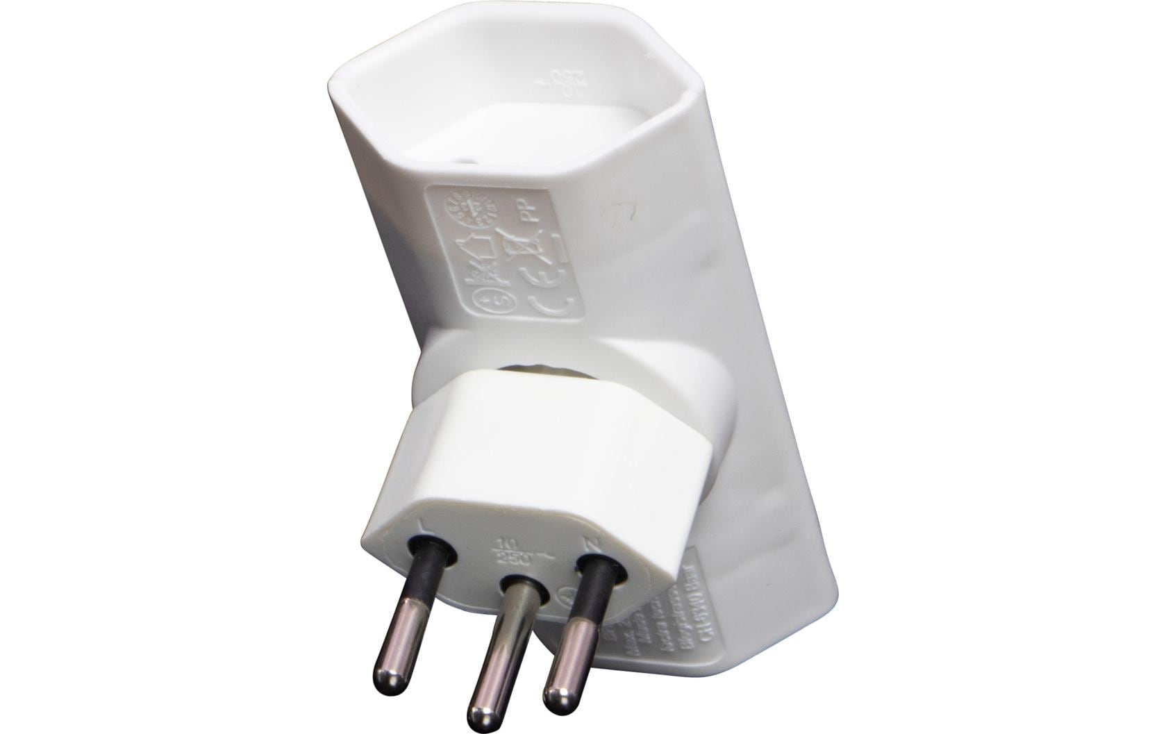 Brennenstuhl Adapterkabel, 2×T13, Eingang T12, drehbar 300°, 42×65×85 mm – weiss