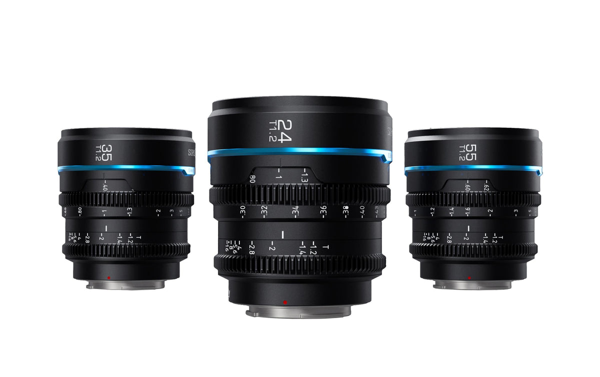 Sirui MS-3SEB Nightwalker Cine-Objektiv – 24/35/55 mm T1,2 – für Sony E-Mount – APS-C/Vollformat – Anthrazit