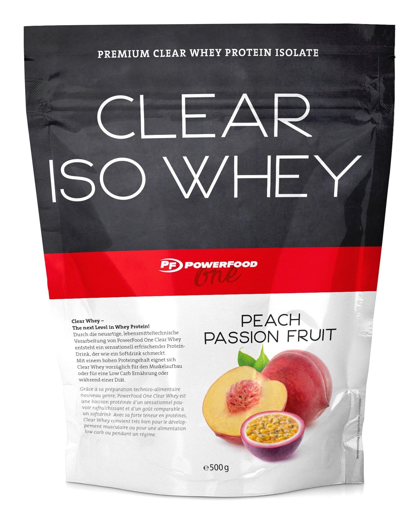 PowerFood Whey Protein Clear Iso Pfirsich Passionsfrucht