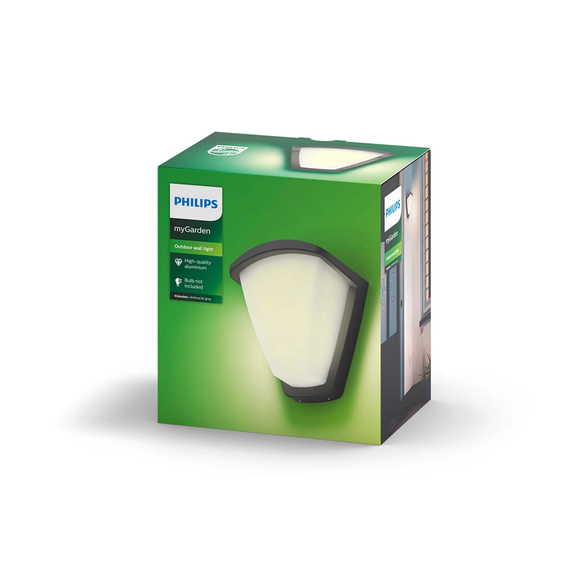 Philips by Signify Philips Aussenwandleuchte Kiskadee – 8,2×11,8 cm, 42 W – IP44 – Netzbetrieb – dimmbar – Anthrazit, Aluminium