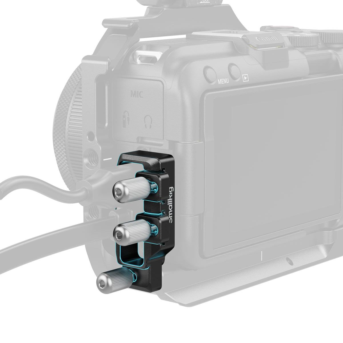 SmallRig 5534 HDMI & USB-C Kabelklemme – für Canon EOS R50 V-Cage – Schwarz