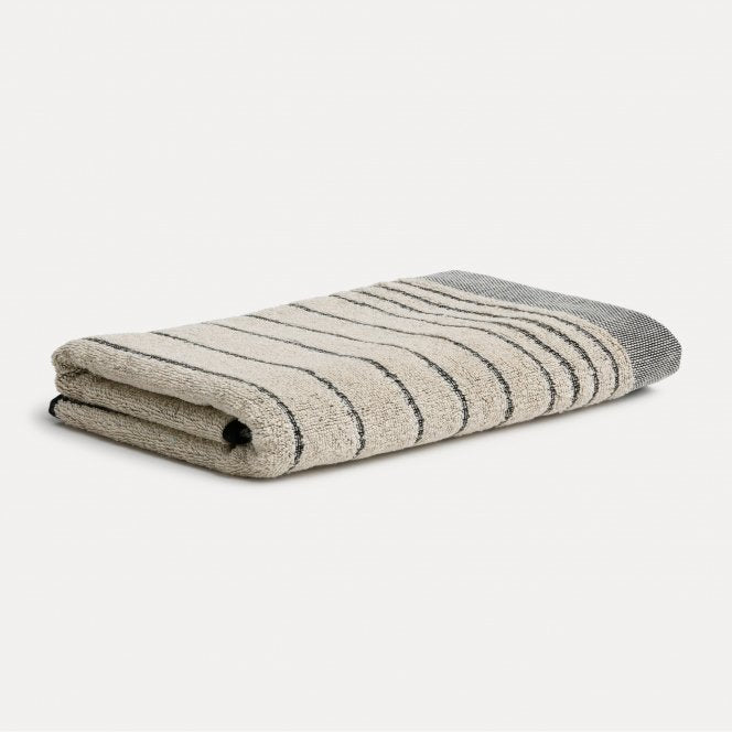 Möve Duschtuch Eden Querstreifen – 80 × 150 cm, 80% Baumwolle/20% Leinen, gemustert