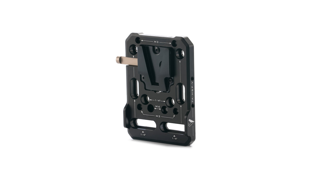 Tilta TA-MBP-V Batterie-Platte – Mini V-Mount, 105 × 85 × 50.8 mm, 128 g – für V-Mount-Akkus – Schwarz