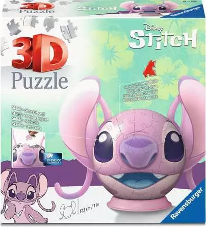 Ravensburger 3D Puzzle Disney Stitch (Angel) – 72 Teile – Ø 22,2 cm – Pappe/Kunststoff – FSC – ab 6 Jahren