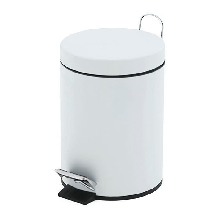 Vepa Bins Treteimer – 5 l – Edelstahl, rund – weiss – mit Innenkübel