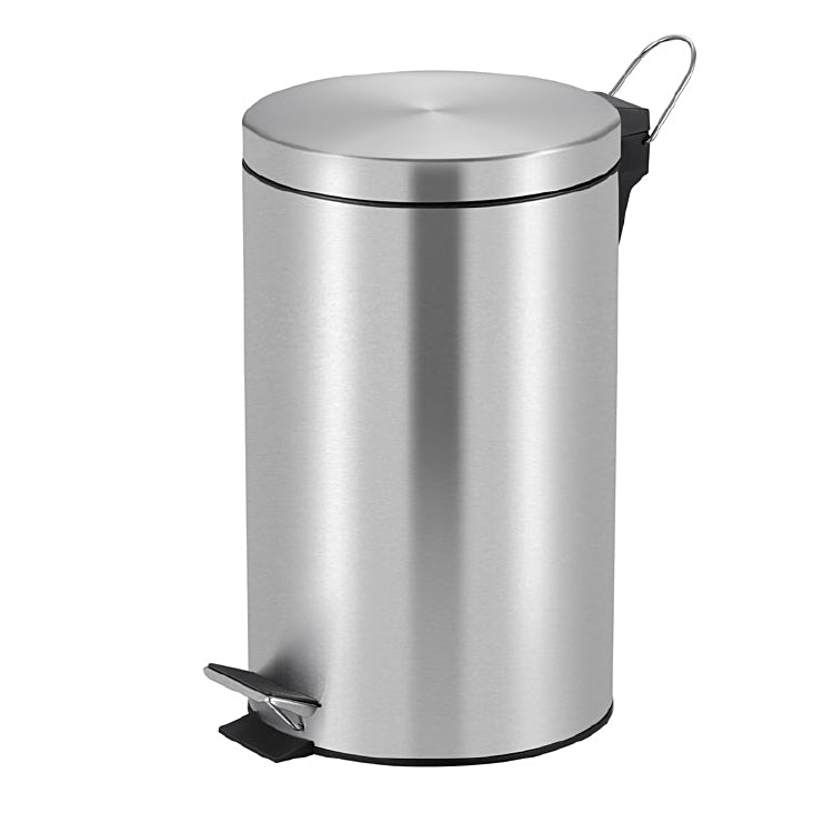 Vepa Bins Treteimer – 12 l – Edelstahl, rund – Anti-Rutsch, mit Innenkübel