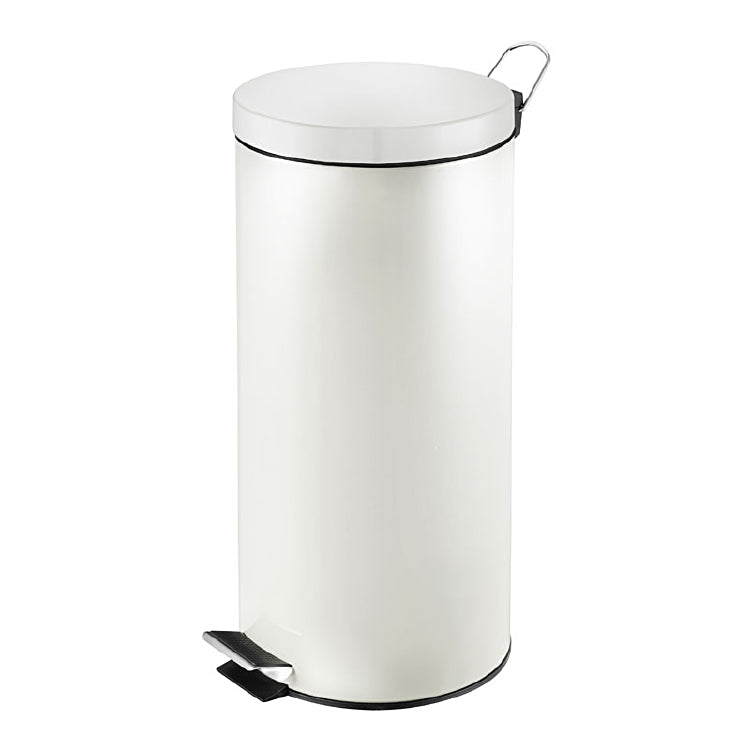 Vepa Bins Treteimer – 30 l – Edelstahl, rund – weiss – mit Innenkübel