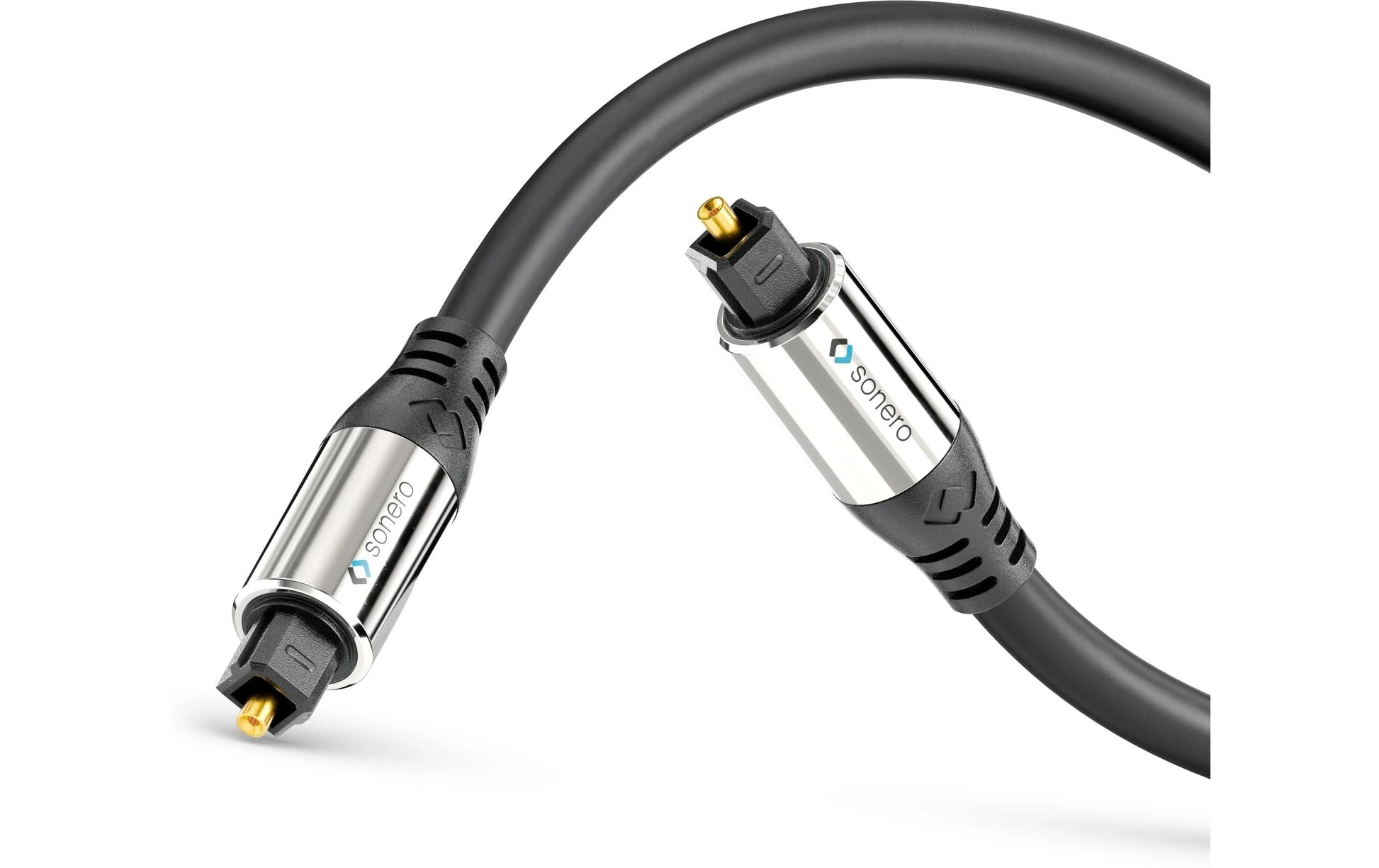 Sonero Toslink-Audiokabel – 20 m, geschirmt, vergoldete Kontakte, Schwarz
