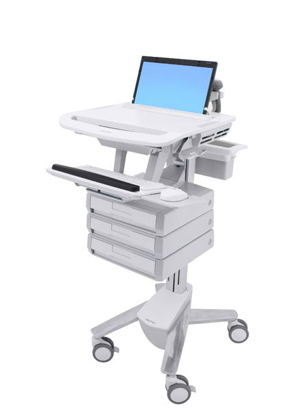 Ergotron StyleView – Laptop-Computerwagen, 3 Schubladen, höhenverstellbar, Weiss