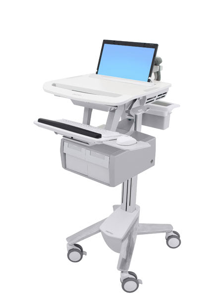 Ergotron Laptop-Computerwagen, 2 Schubladen, höhenverstellbar, Grau
